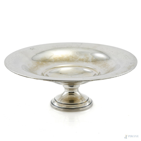 Alzatina in argento 800/000, cm 8x21, peso gr 210