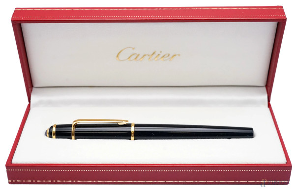 Cartier, penna stilografica Diablo, cm 14.3, entro scatola originale, con allegata garanzia