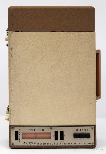 Vecchia radio giradischi Fujiya's, Giappone anni 50 - 60, h. 26x43 cm 