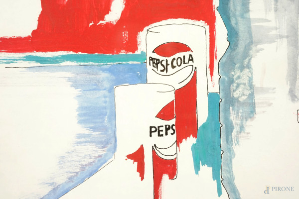 Senza titolo, tempera e china su cartoncino, firmato e datato in basso a destra [...] 1971 / [......