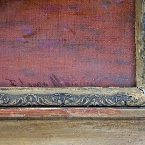 Frivolezze, olio su tela, cm 50x45,5, firmato in basso a destra, entro cornice