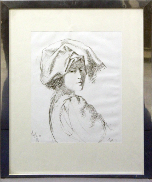 Corrado Cagli - Popolana, litografia N&#176;25/150, cm 48 x 36, entro cornice.