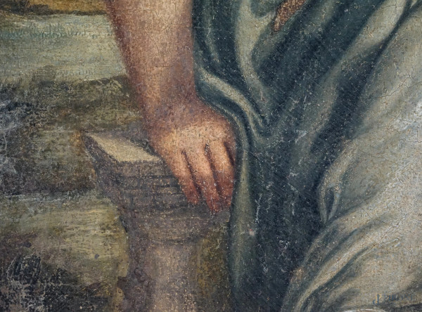 Scuola italiana del XVIII-XIX secolo, Allegoria della pace, olio su tela, cm 45x32, entro cornice