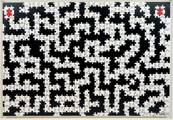 Gianpietro Arzuffi - Labirinti del cuore IV, olio su tela, cm 100x150, entro cornice.