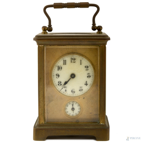 Orologio da tavolo cappuccina, Francia, cm 11x8x6, (difetti, da revisionare)