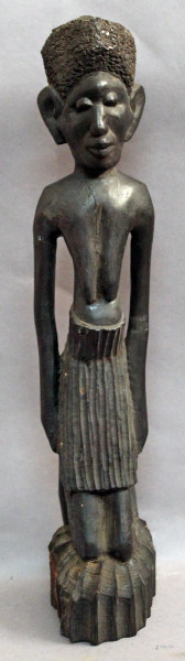 Figura di donna, scultura in legno, Arte Africana, H 43 cm.