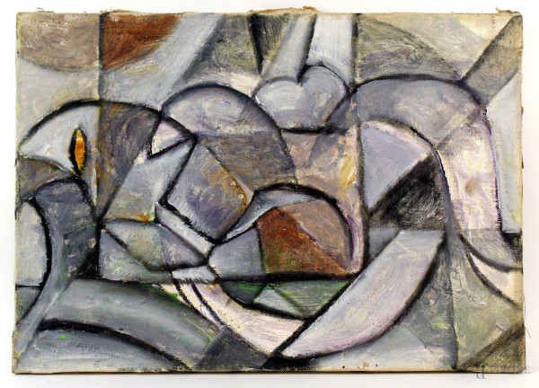 Astratto, olio su tela, cm 35x50, XX secolo