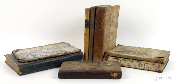 Lotto di otto volumi del XIX secolo