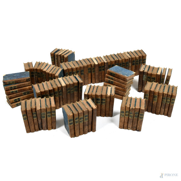 Ouvres Completes de M. de Voltaire, 100 voll., 1791-1792, (segni di usura, tracce di umidità, strappi, tagli, rotture, difetti)