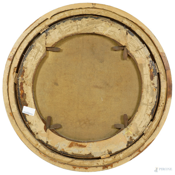 Venere e Cupido, olio su tela in assetto circolare, XVIII secolo, diametro cm 63, entro cornice