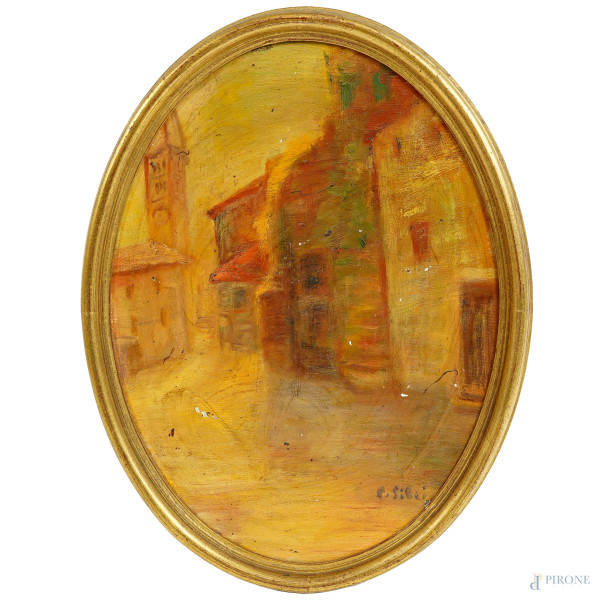 Icona rappresentante Madonna con Bambino, tempera su tavola con riza in metallo argentato, XIX-XX secolo,  [..]