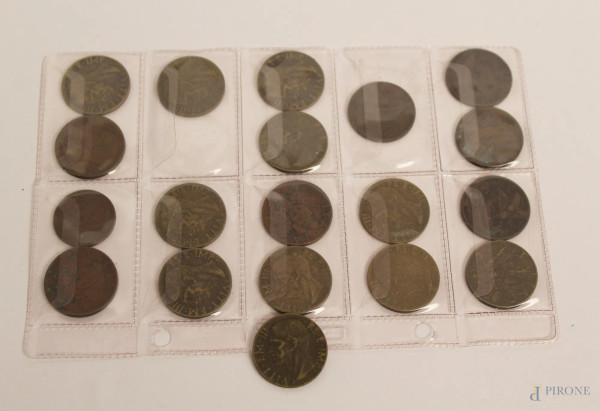 Lotto di diciannove monete italiane anni 50