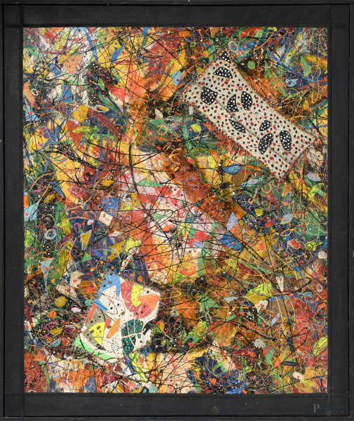 Giuseppe Vittorio Scapigliati, detto il "Toscanaccio (1946) Senza Titolo, tecnica mista su tela, cm 180x150 entro cornice