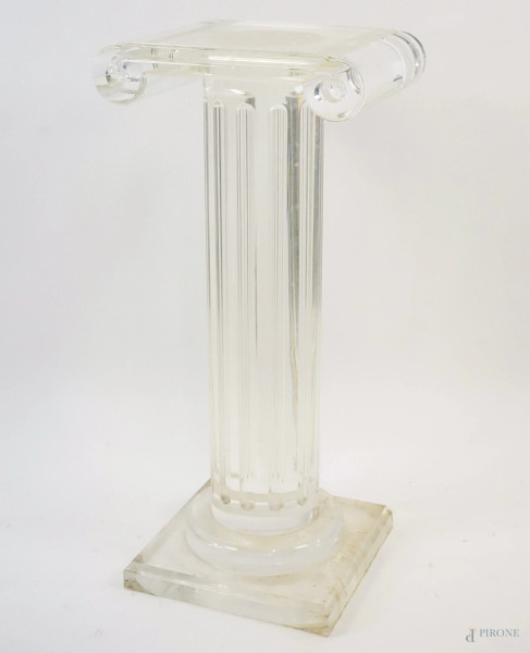 Colonna in plexiglass trasparente, cm 99x46x34,5, XX secolo