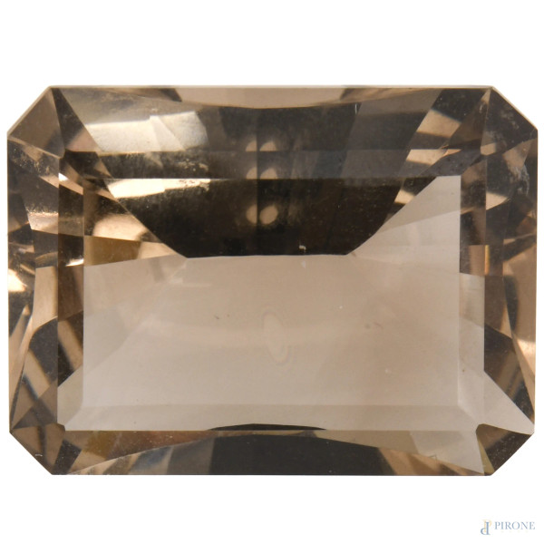 Quarzo fumè taglio cuscino, Brasile, ct 18,5, VVS, mm 20x15x9