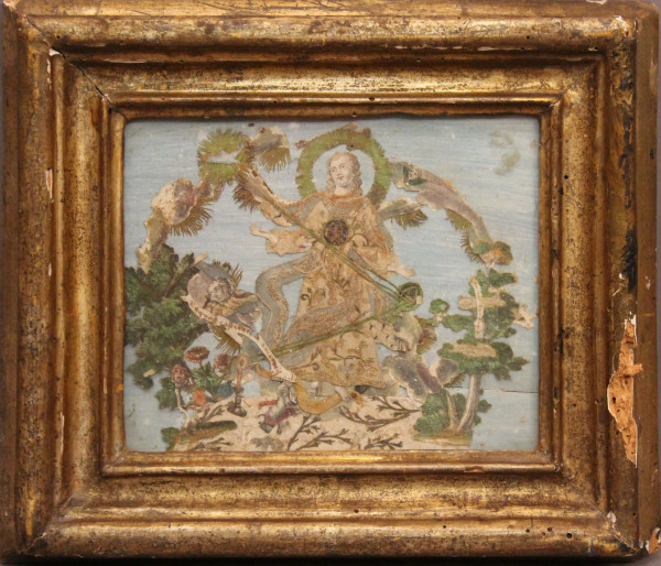 Ex voto 13,5x14,5 cm, entro cornice XVIII° sec.