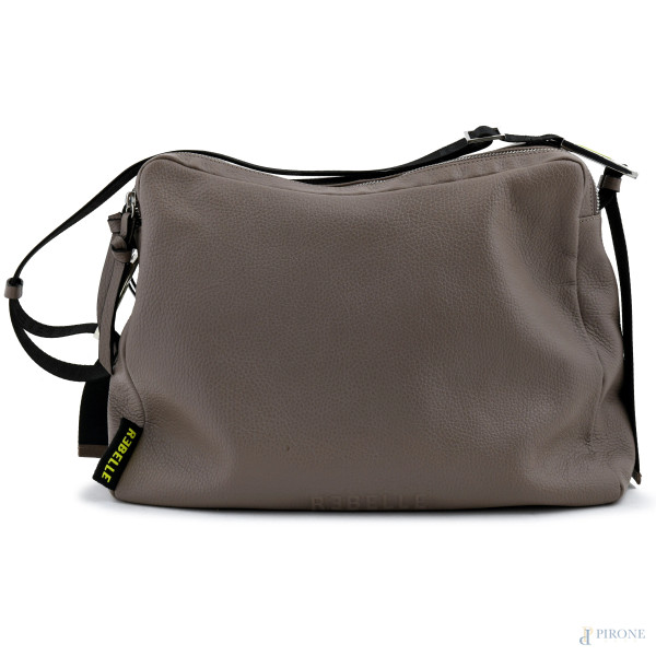Borsa Rebelle in pelle sintetica tortora, cm 34x39, (segni di usura del tempo)