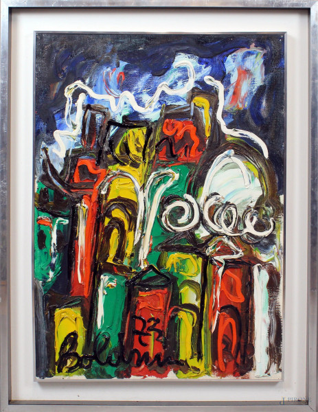 Gustavo Boldrini - Venezia, olio su tela, cm. 70x50, entro cornice