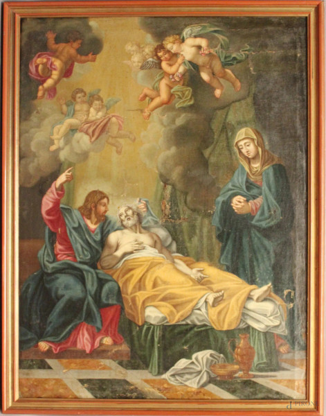 Transito di San Giuseppe, dipinto ad olio su tela, XVIII sec., cm 106 x 78.