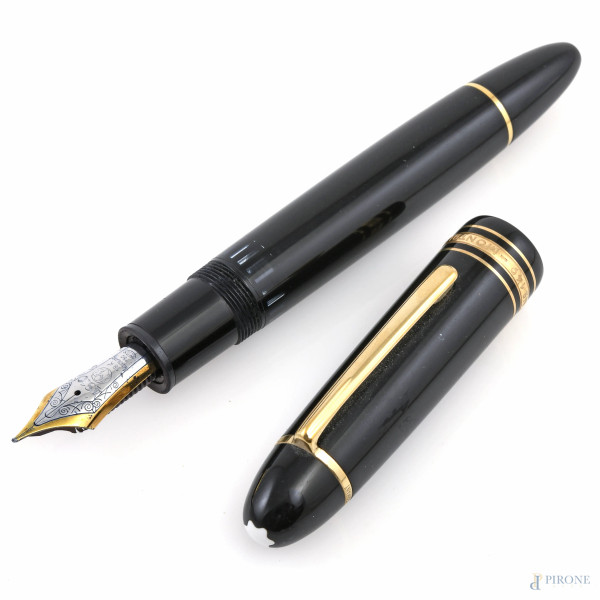 Penna stilografica Montblanc con pennino in oro 18 kt, (da revisionare)