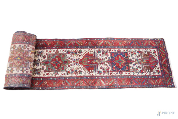 Tappeto guida persiano, cm 462.5x90 (difetti)