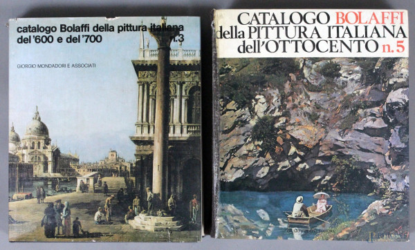 Lotto di due cataloghi Bolaffi: Pittura italiana del &#39;600 e del &#39;700; Pittura italiana dell&#39;800, (difetti).