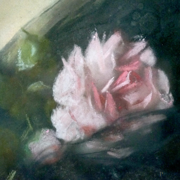 Ritratto di donna, pastello su carta, cm 105x70, firmato e datato "1907" in basso a destra, entro...