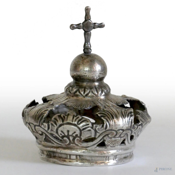 Antica corona in argento 9 cm circa