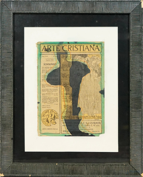 Arte cristiana - Rivista mensile illustrata, tecnia mista su pagina da volume, cm 29,5x20,5, XX secolo, entro cornice, (difetti)