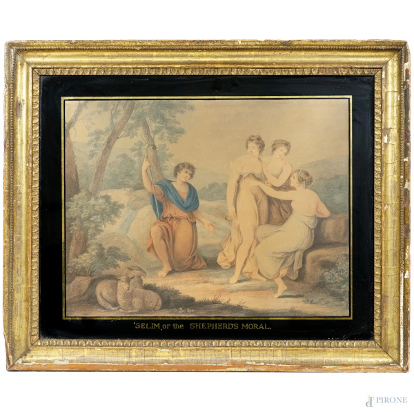 “Selim or the Shepherd's Moral”, stampa su carta, XIX secolo, 35x44,5, entro cornice, (difetti)