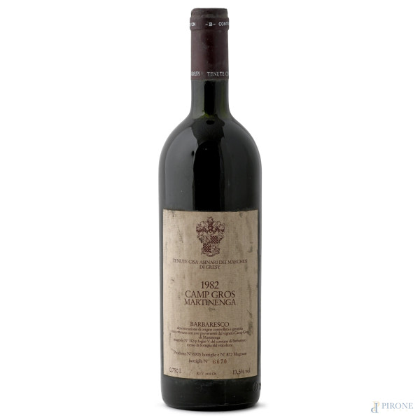 Barbaresco Martinenga Camp Gros Tenute Cisa Asinari Marchesi di Gresy 1982