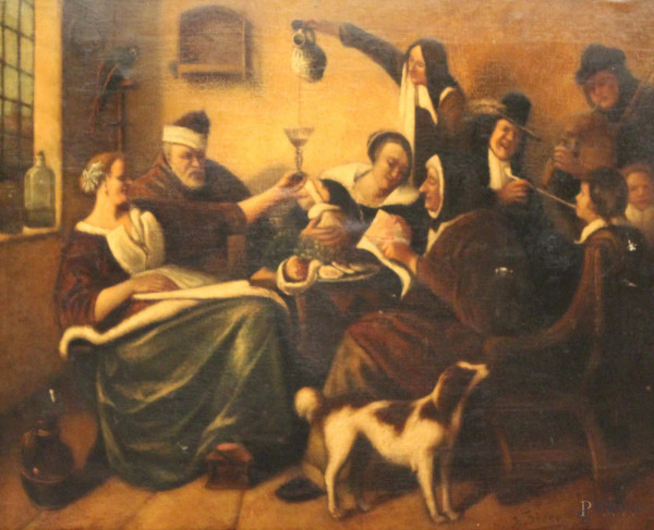 Interno d'osteria con figure