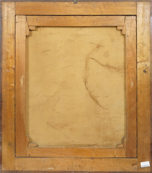 Pittore del XIX secolo, San Rocco, olio su tela, cm 92x79, entro cornice