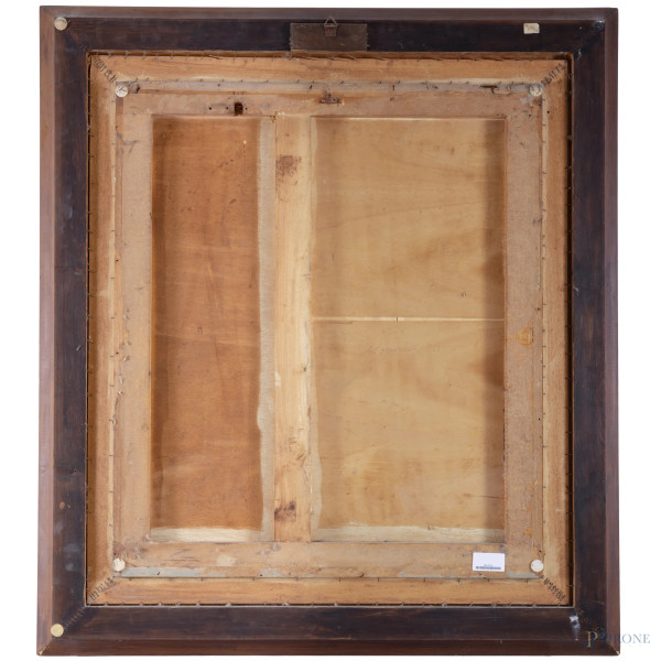 Giovanni Omiccioli (1907 - 1975) , Ballerina, XX secolo tecnica mista su compensato, cm 88,5x76,5...