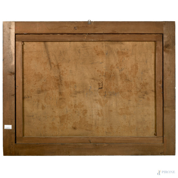 Natura morta con vasi di fiori, XIX-XX secolo, olio su tela, cm 86,5x118, entro cornice