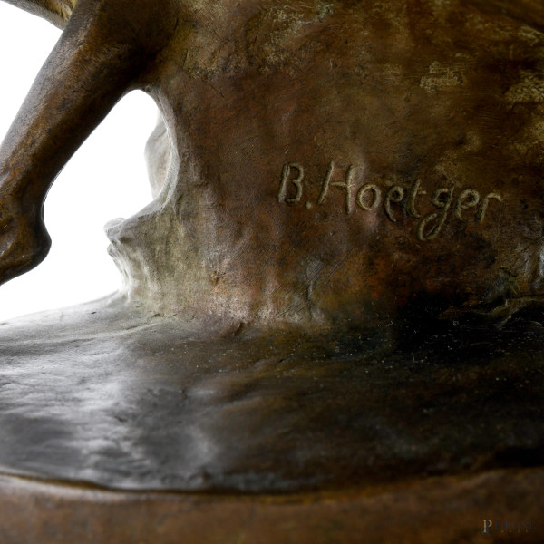 Bernard Hoetger (1874 – 1949), Ballerina di flamenco, scultura in bronzo, firmato al retro, cm 28...