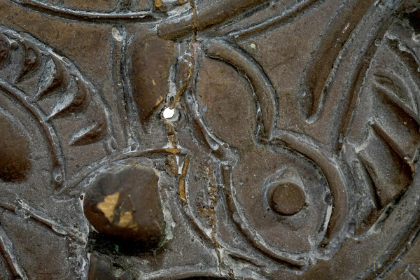 Composizione astratta, placca in bronzo, firmata Mastroianni, cm 22x18,5