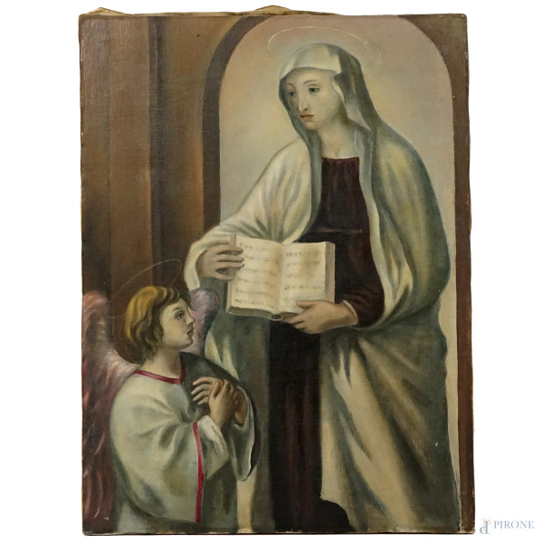 Santa Francesca Romana, olio su tela, cm 58x43,5, XX secolo.