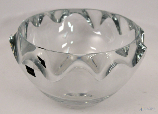 Centrotavola in cristallo Rogaska, h. cm 14, diam. cm 21.