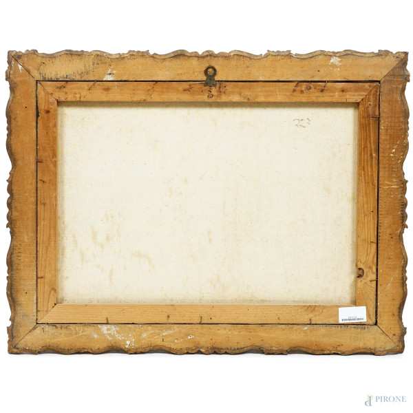 Pescatori, XX secolo, olio su tela, cm 50x70, firmato in basso a sinistra, entro cornice, (difett...