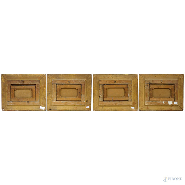 Minna Bachmann (att. Germania 1860-1887), lotto composto da quattro paesaggi, sec.XIX, olio su te...