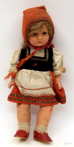 Cappuccetto rosso, bambola, H 34 cm.