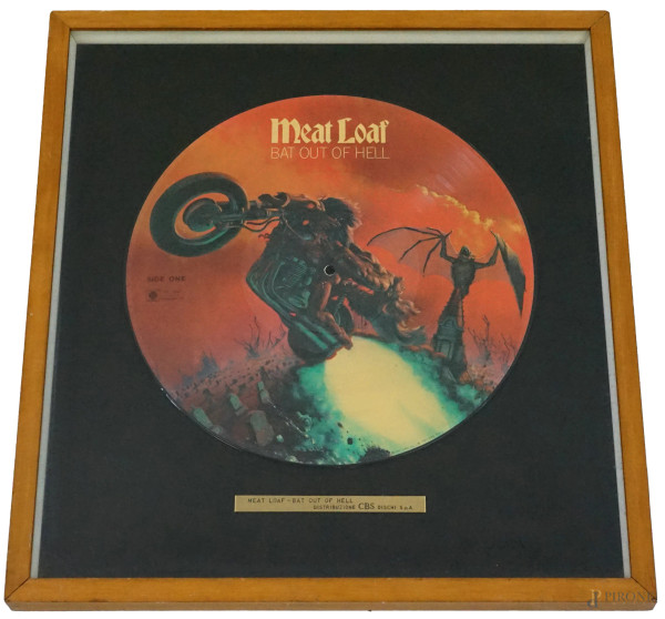 Meat Loaf - bat out of hell, distribuzione CBS Dischi S.p.a., entro cornice, misure ingombro cm 46,5x43
