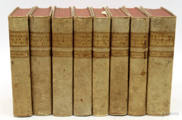 Dictionnaire Portatif, Louis-Chambeau, otto volumi, 1790.
