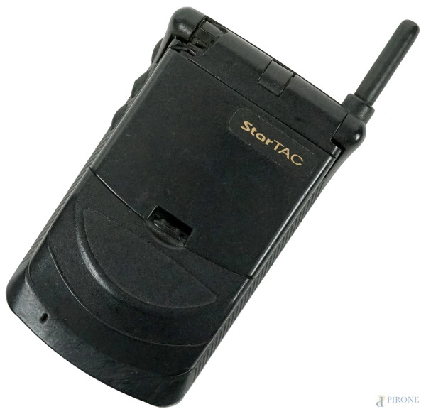 Telefono cellulare Motolora StarTAC, anni '90 scocca con apertura a conchiglia e antenna estraibile, cm 12,5x6x2,2