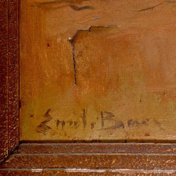 La modella, XIX-XX secolo, olio su tela, cm 130x88, firmato in basso a sinistra, entro cornice, (...