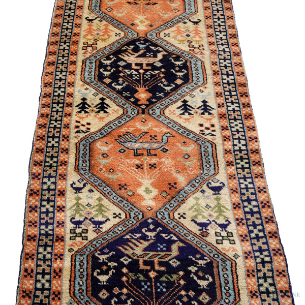 Tappeto persiano, cm 79,5x310, (difetti)