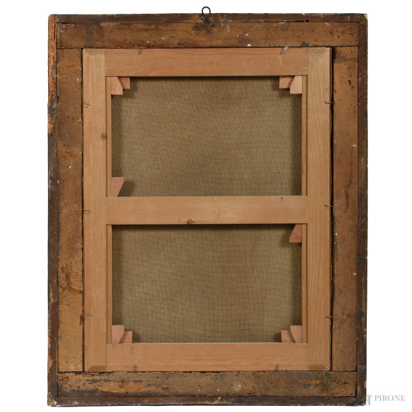 Salvator Mundi, XVII secolo, olio su tela, cm 65x50, entro cornice