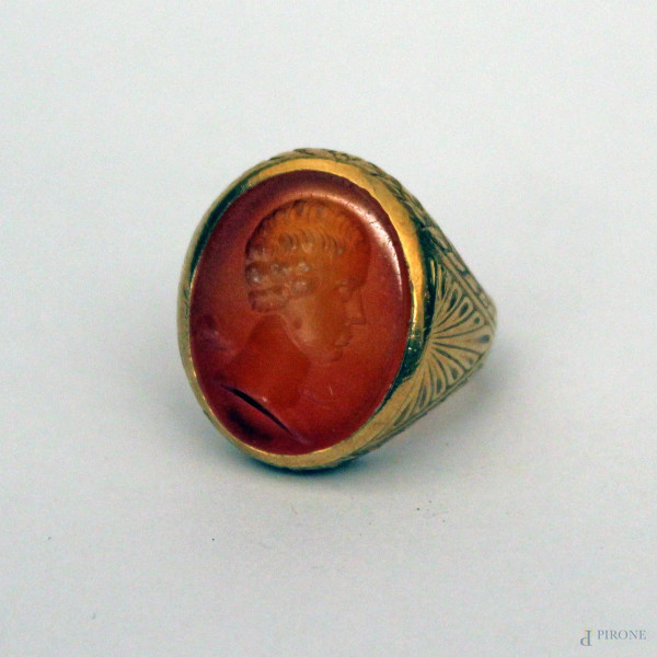 Antico anello da uomo in oro 18 kt.