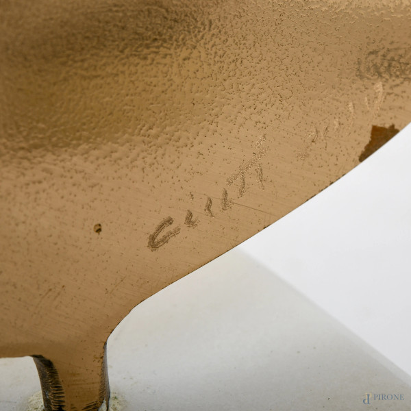 Franco Ciuti (1938), scultura in bronzo, 22,5x24, firmata e datata 2019